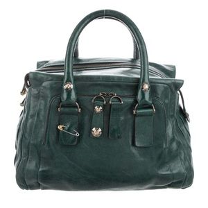 Vintage Henri Bendel dark green leather handbag